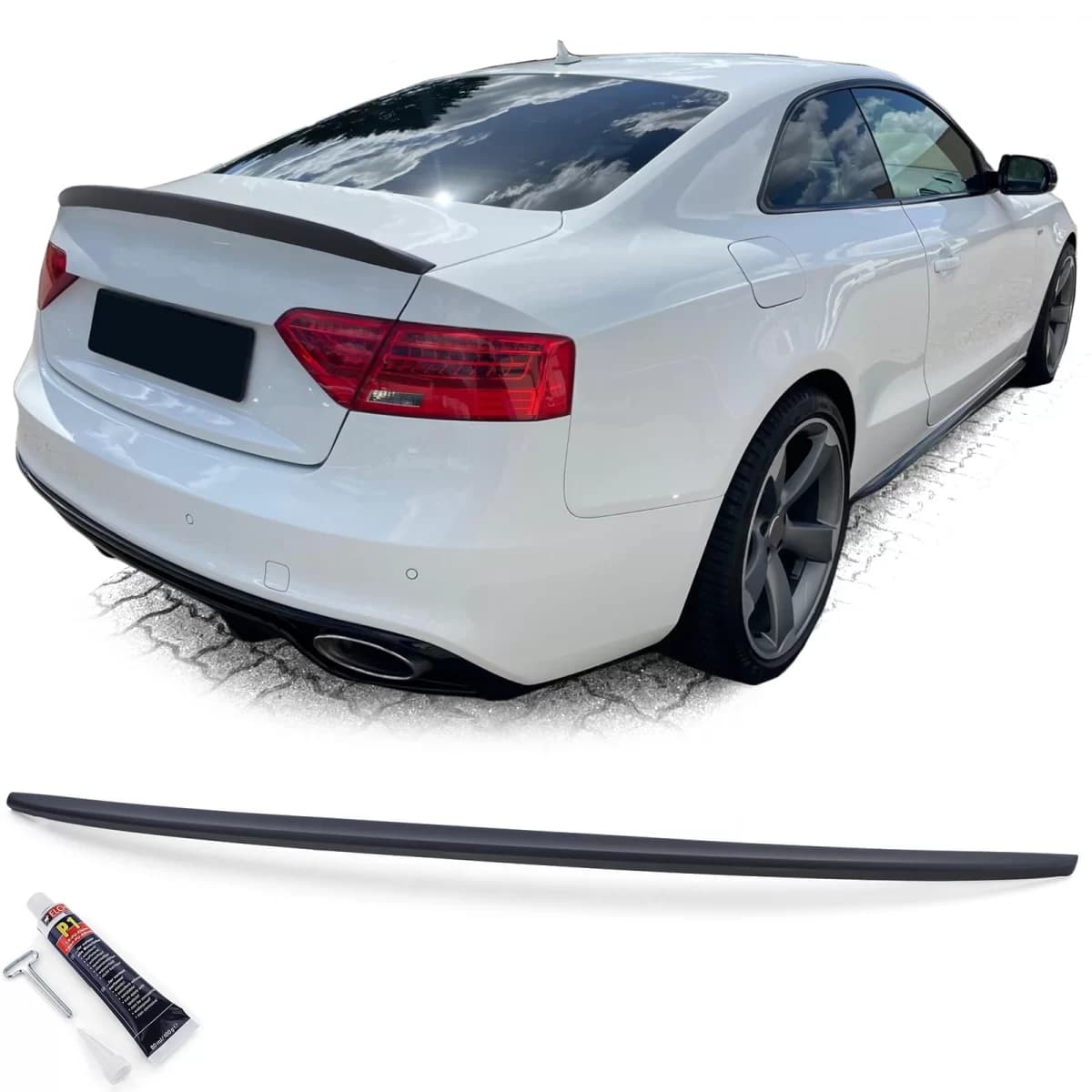 Sport rear spoiler lip black matte with ABE fits Audi A5 8T 8F 07-16