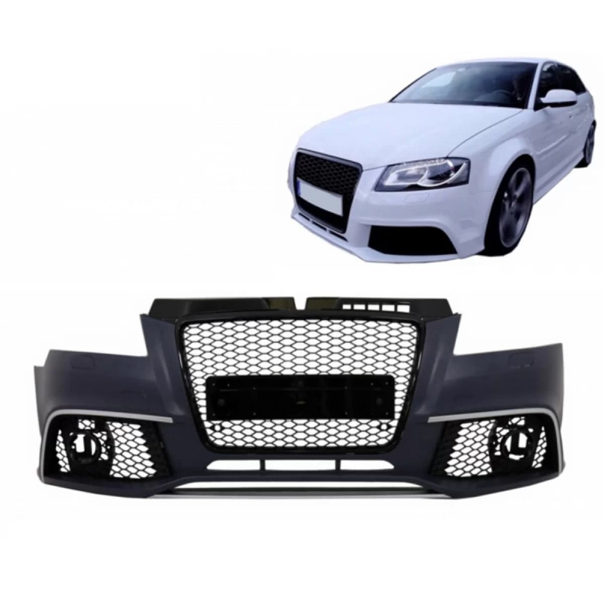 Front Bumper suitable for Audi A3 8P 08-12 Facelift RS3 Look With Black Grille