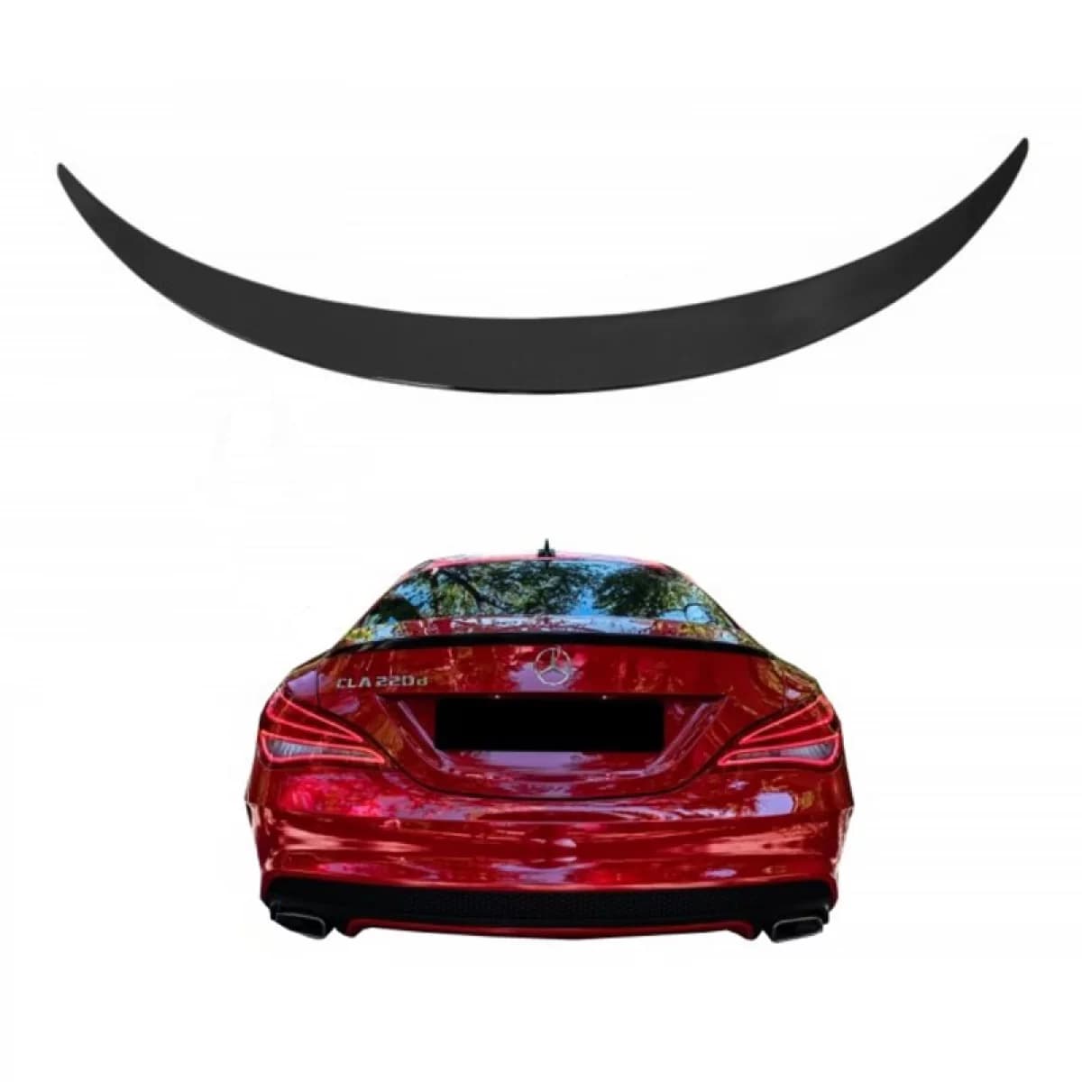 Trunk Spoiler suitable for Mercedes-Benz CLA W117 13-19 Glossy Black From Abs Plastic