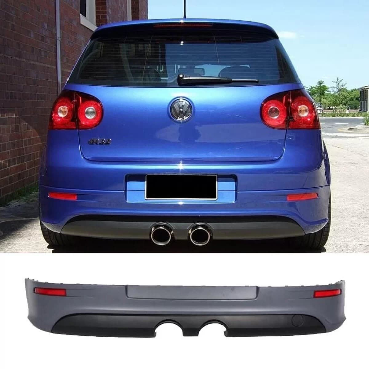 Rear Bumper suitable for VW Golf V (5) 03-08 R32 Look With Heat Resistant
