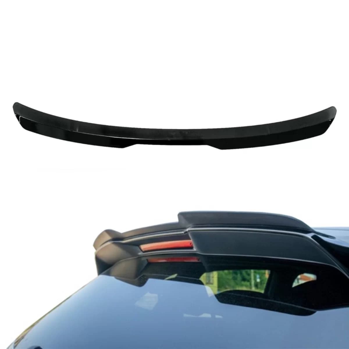 Roof Spoiler Add On suitable for VW Polo 6R/6C 09-17 XL Piano Black Standard Version 2 Pcs From Abs Plastic