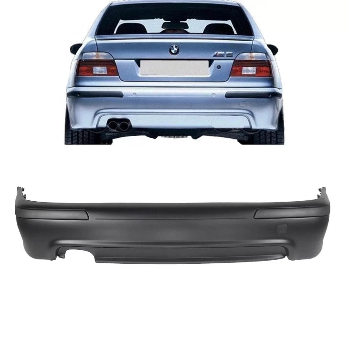 Rear bumper suitable for BMW 5 E39 95-03 Sedan M5 look with single outlet