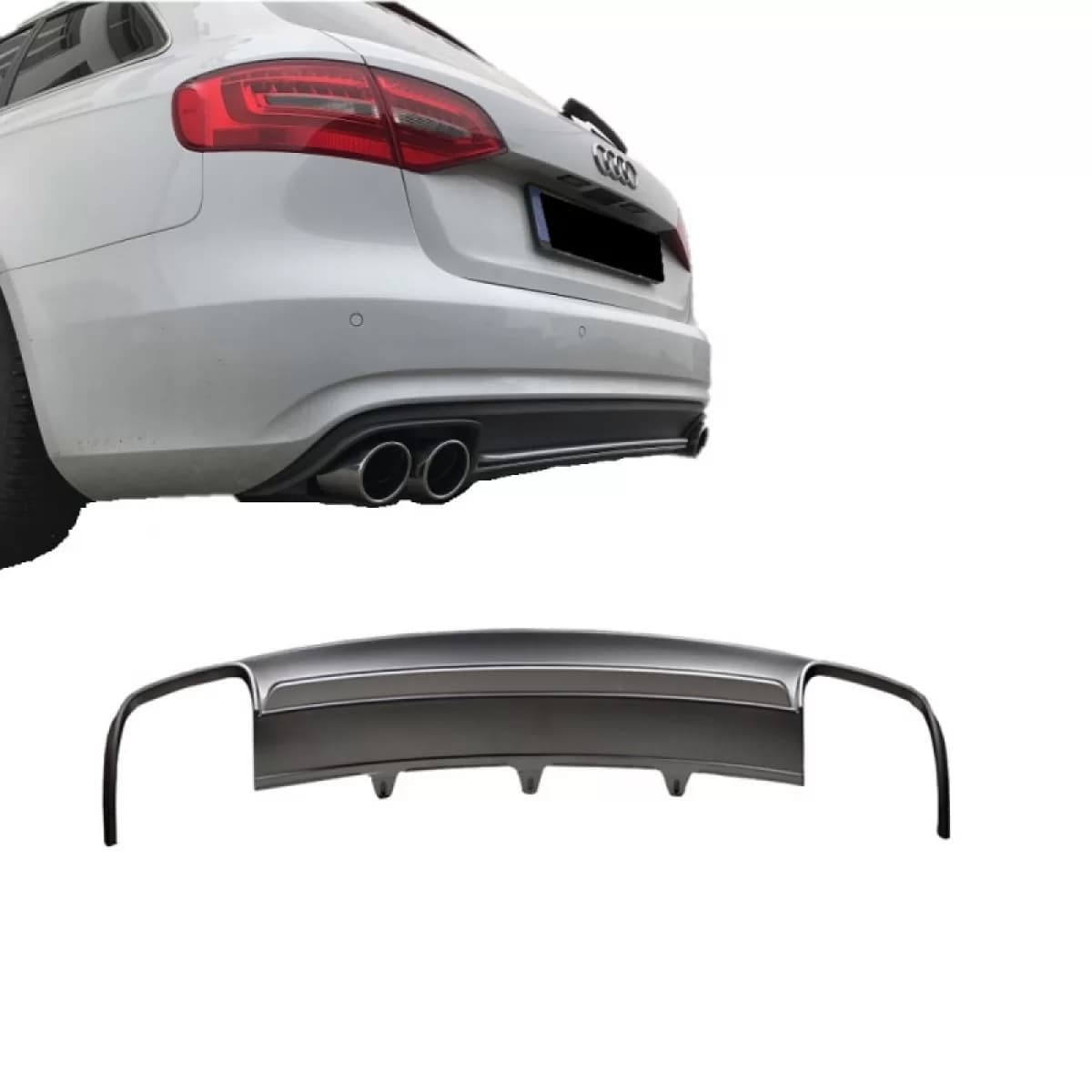 Rear Bumper Diffuser suitable for Audi A4 B8 12-15 Facelift Sedan/Avant S4 Look From Abs Plastic 1pc