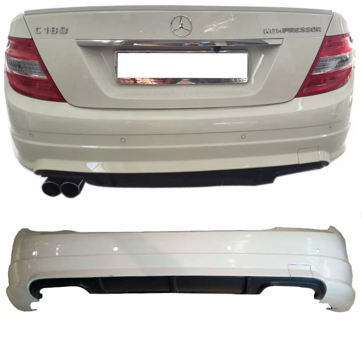 Rear Bumper suitable for Mercedes-Benz C-Class W204 07-11 C63 A Design Look With PDC