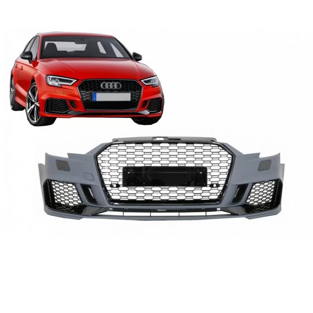 Front Bumper suitable for Audi A3 8V 16-18 Sedan / Cabrio Facelift RS3 Look