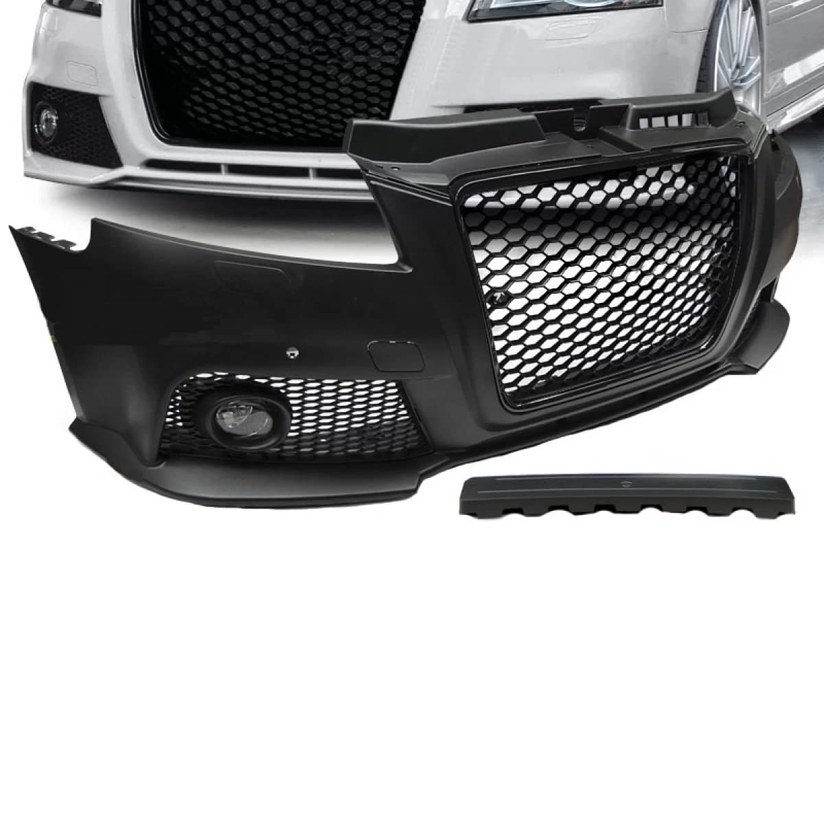 Front Bumper suitable for Audi A3 8P 08-12 Facelift RS3 Look With Black Grille Made in Taiwan