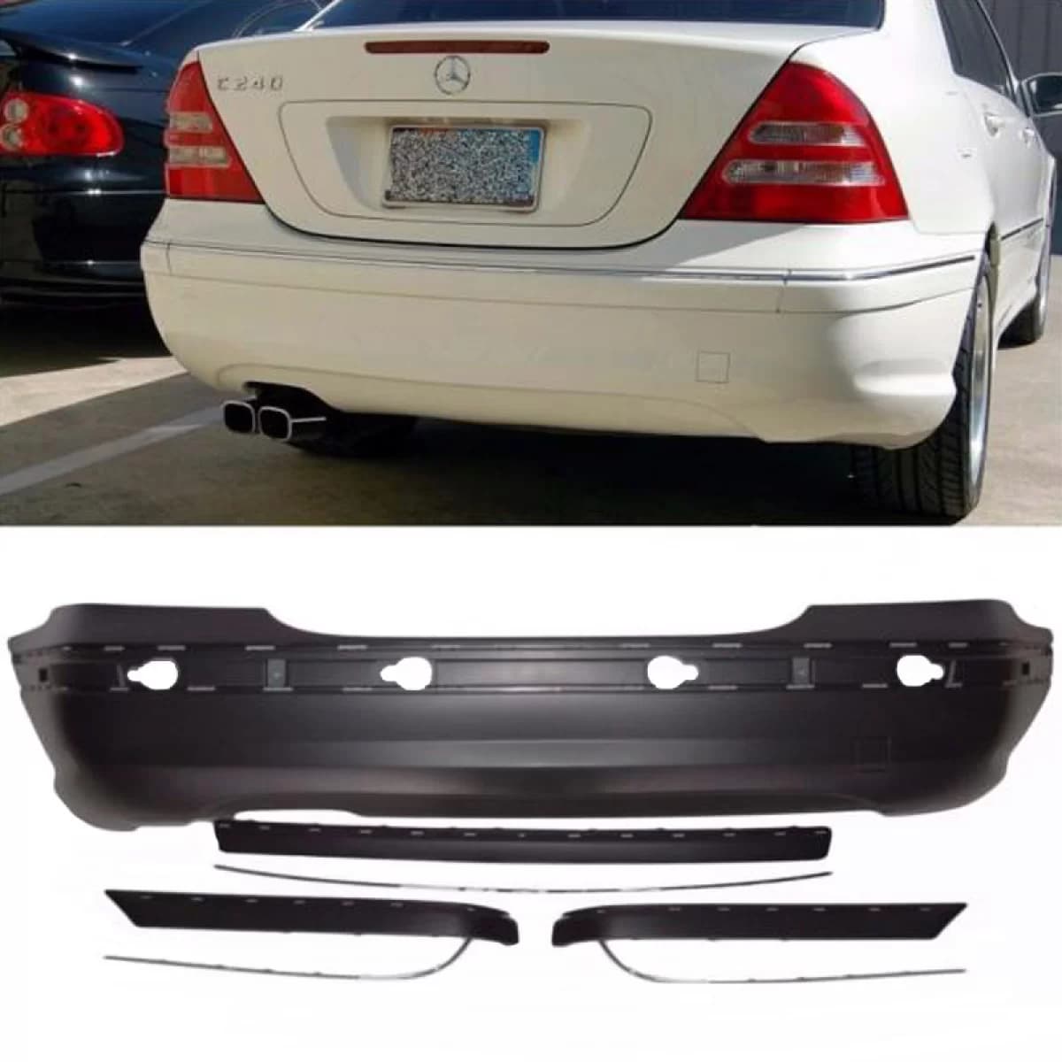 Rear Bumper suitable for Mercedes-Benz C-Class W203 00-07 C32 A Design Look