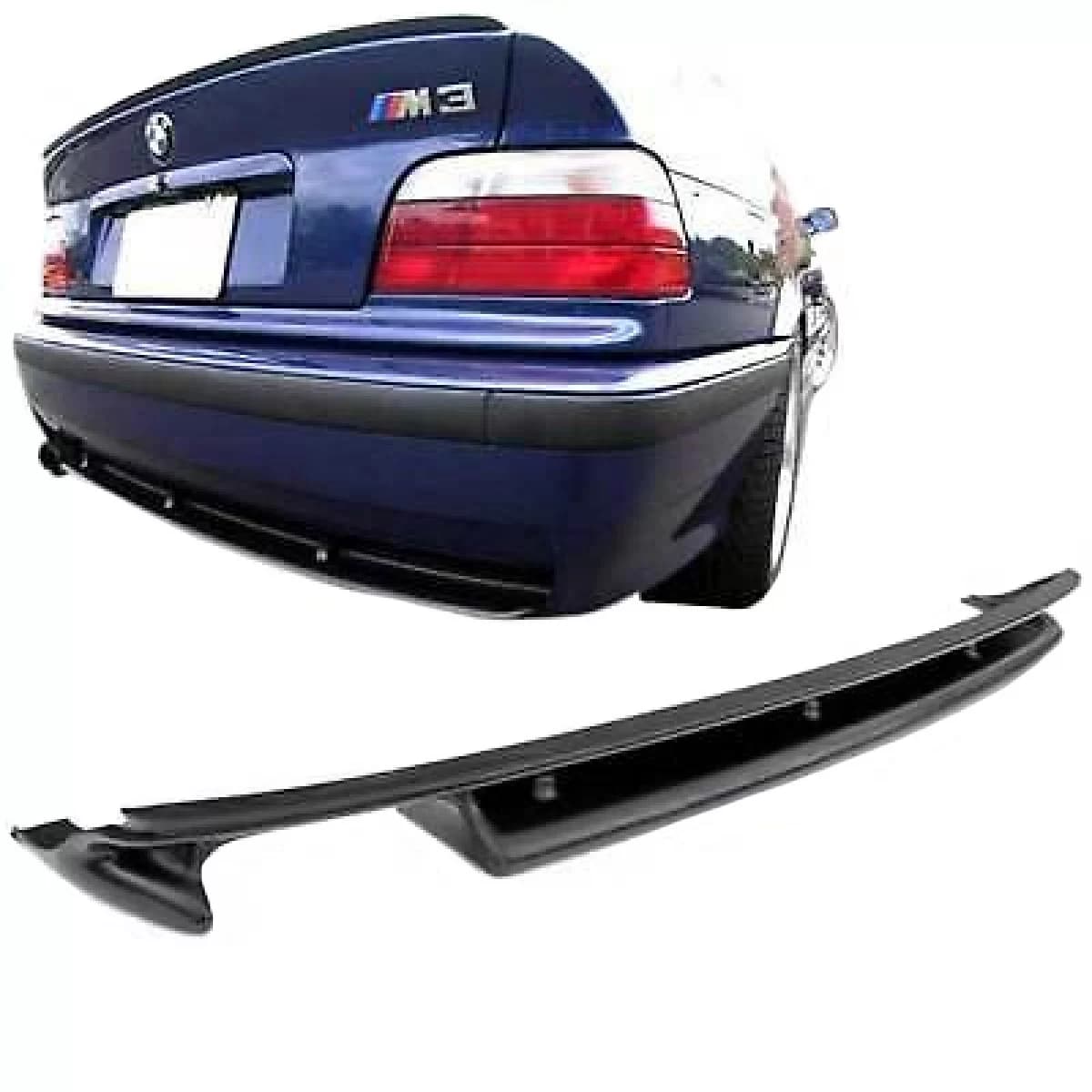Rear Bumper Diffuser suitable for BMW 3 E36 90-99 M3 Look (suitable for Normal Version Bumper, not M3) made from ABS Plastic, 1pc