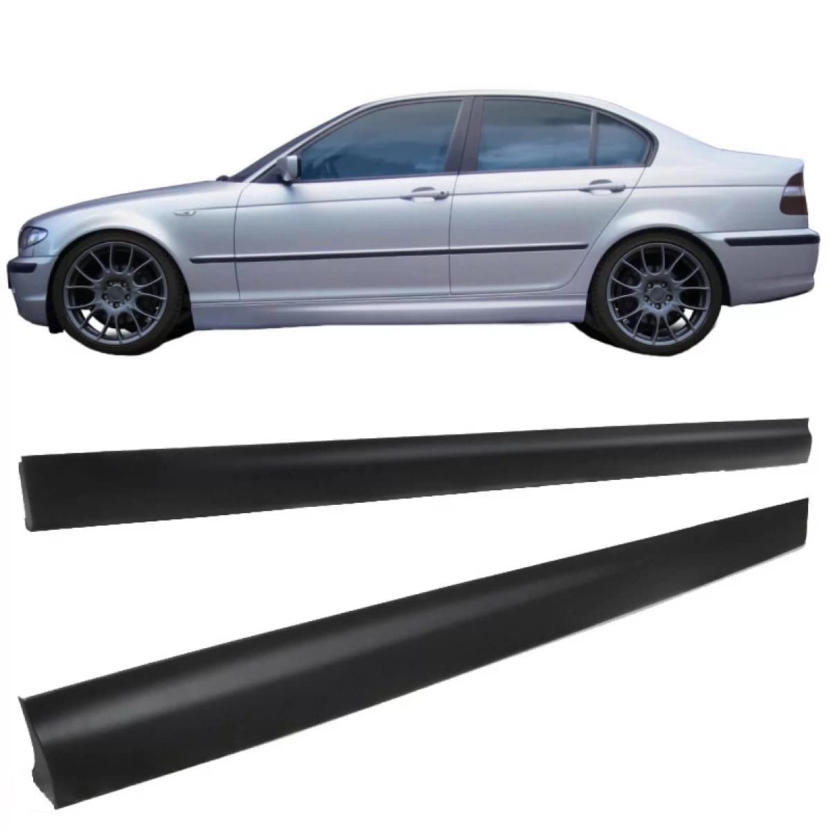 Side Skirts suitable for BMW 3 E46 99-06 Coupe, Cabrio, Sedan, Touring M3 Look from ABS Plastic 2 pc