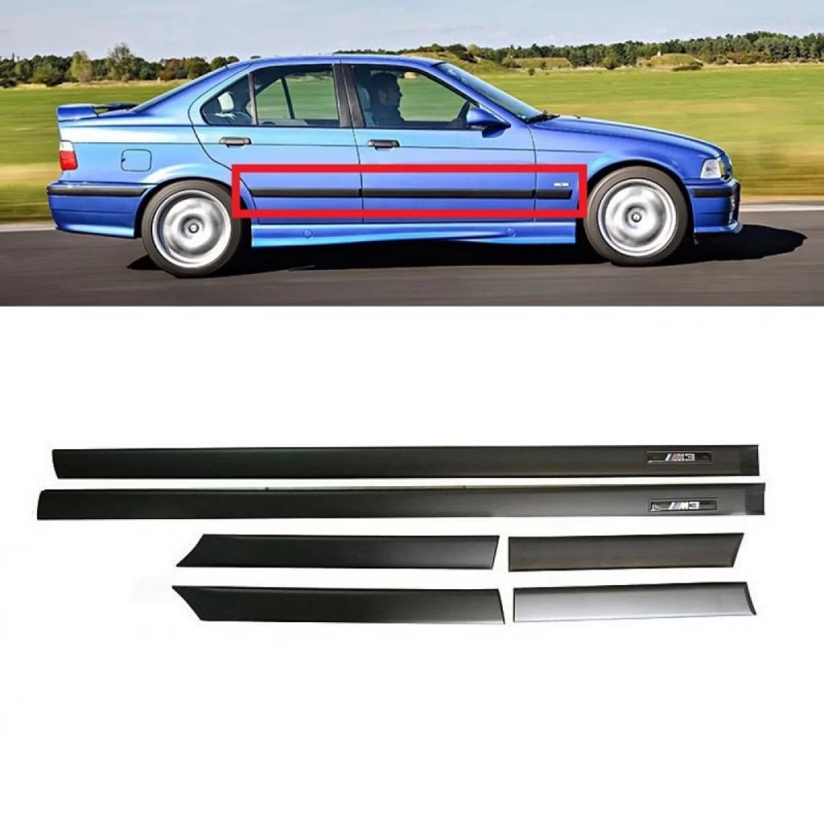 Door Strips Set Suitable for BMW 3 E36 92-98 Sedan M3 Design