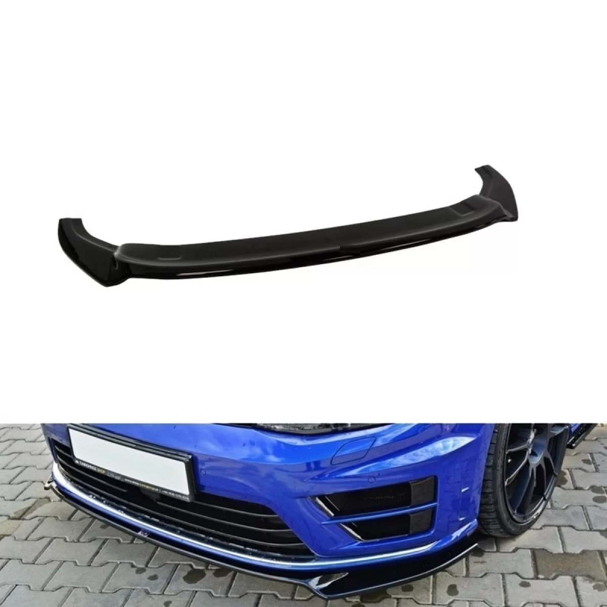 Front Spoiler suitable for VW Golf VII (7) 12-17 R & R-Line Bumper Glossy Black V.2