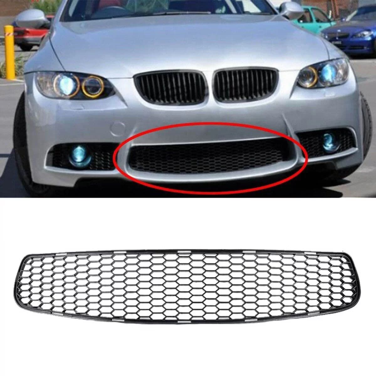 Front Central Mesh suitable for BMW 3 E90 / E91 04-08 / E92 / E93 06-09 Equipped With Aftermarket M3 Bumper 1 Piece