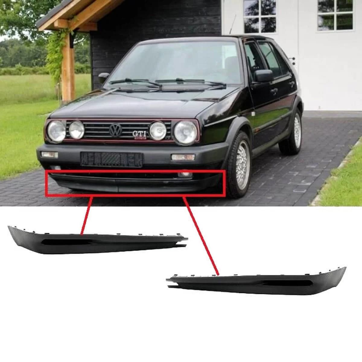 Front Spoilers Right & Left suitable for VW Golf II (2) 83-92 GTI Look 2pc
