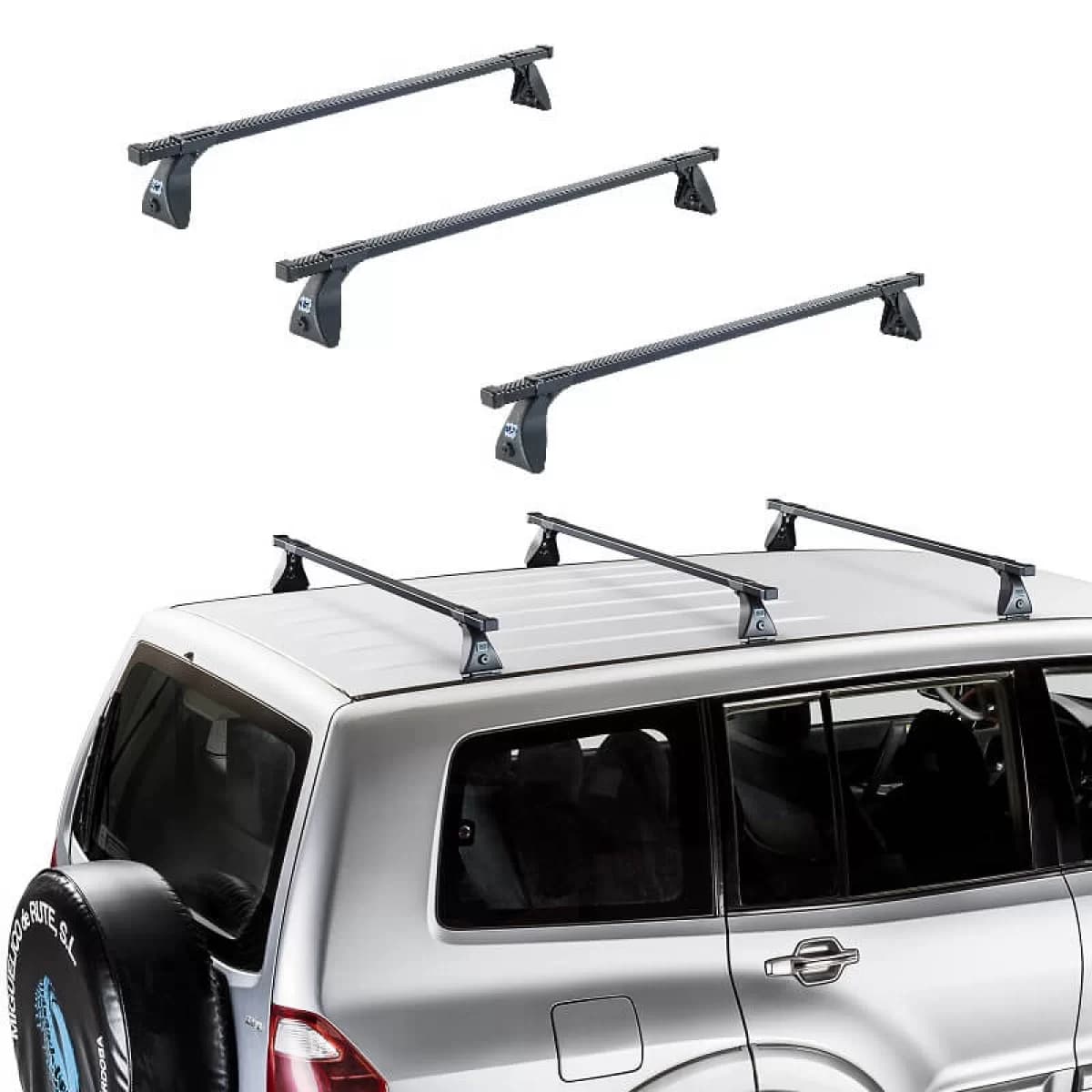 Roof Bars Steel CRUZ Cargo Spro-120cm 922-426 Set With Fixing Kit Suitable for Suzuki Grand Vitara 5D 05-15 3 Pieces