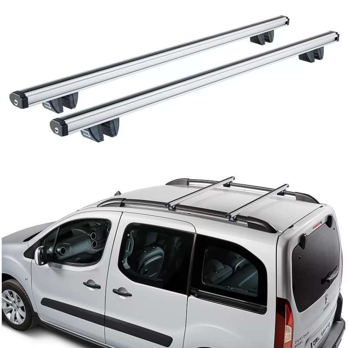 Roof Bars Aluminum CRUZ 924-066 Alu Cargo R-148cm Railing System Silver 2 Pieces