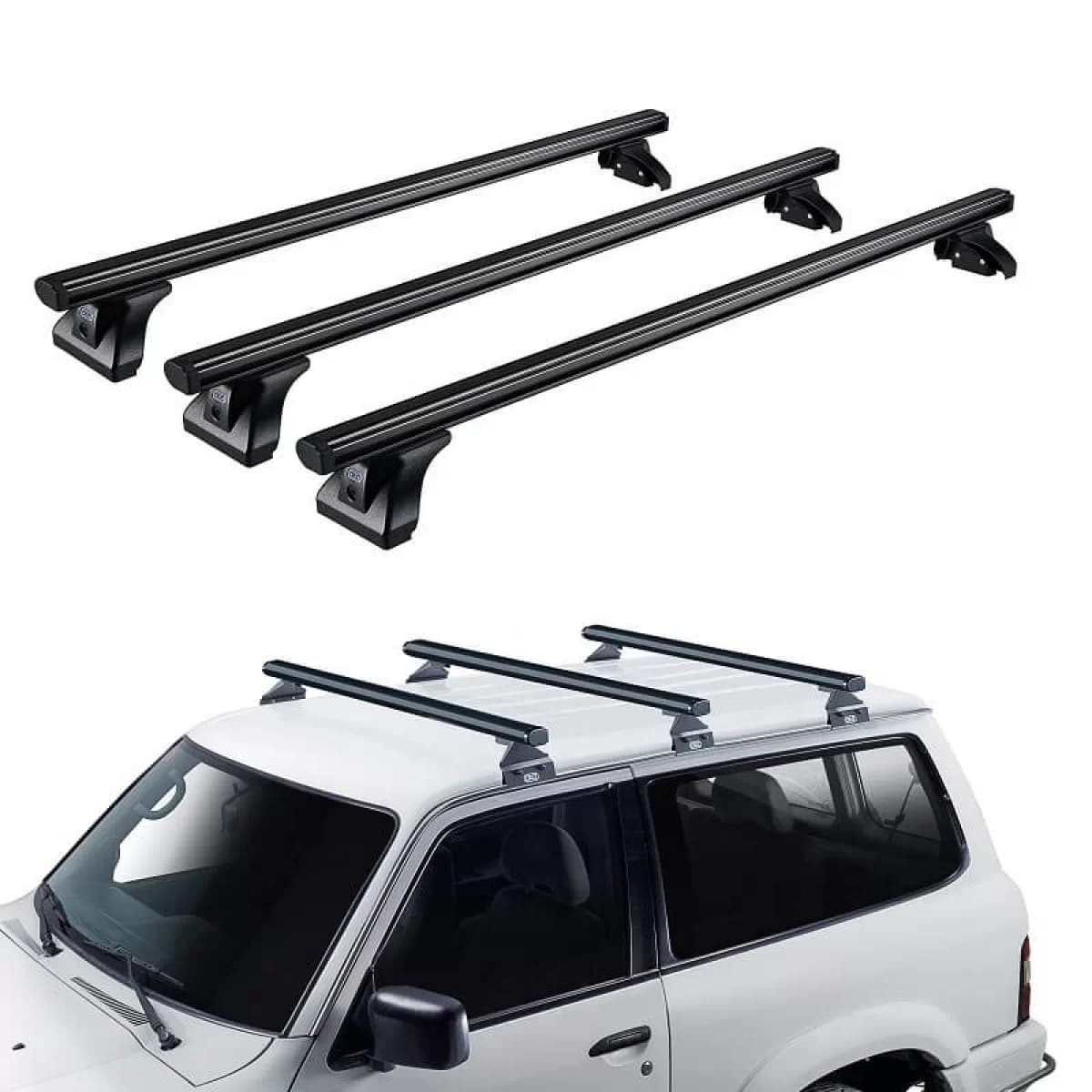 Roof Bars Aluminum CRUZ 925-096 Alu Cargo Dark AF3-138cm Black 3 Pieces