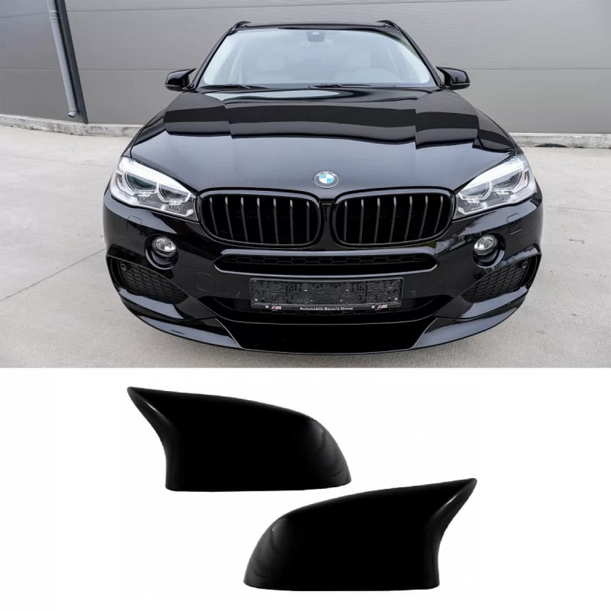 Mirror Covers suitable for BMW X3 F25, X4 F26, X5 F15, X6 F16 M4 Look Glossy Black 2 Pieces