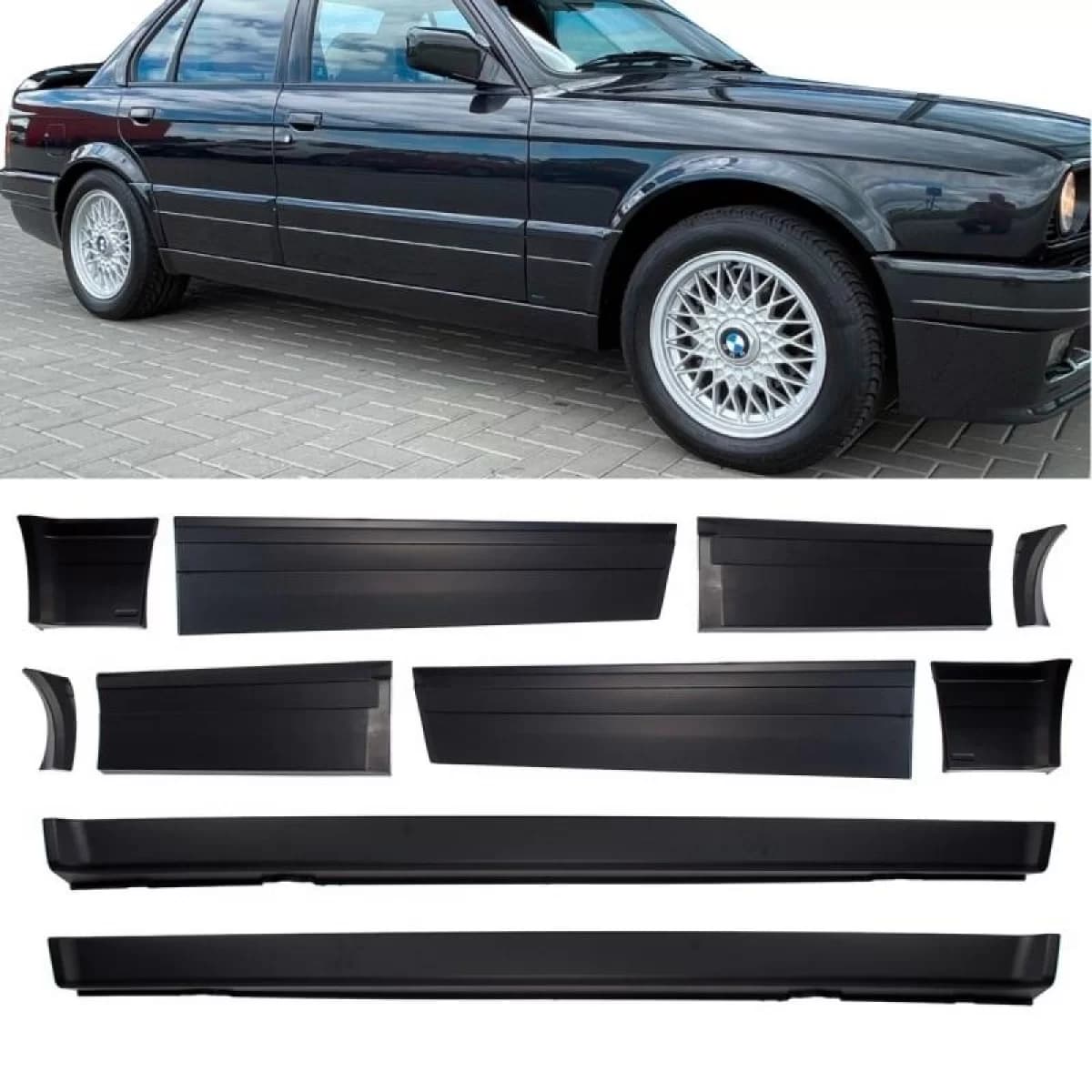 Side Skirts & Door Strips suitable for BMW 3 E30 82-94 4D M-Technik 2 From ABS Plastic 10 pc