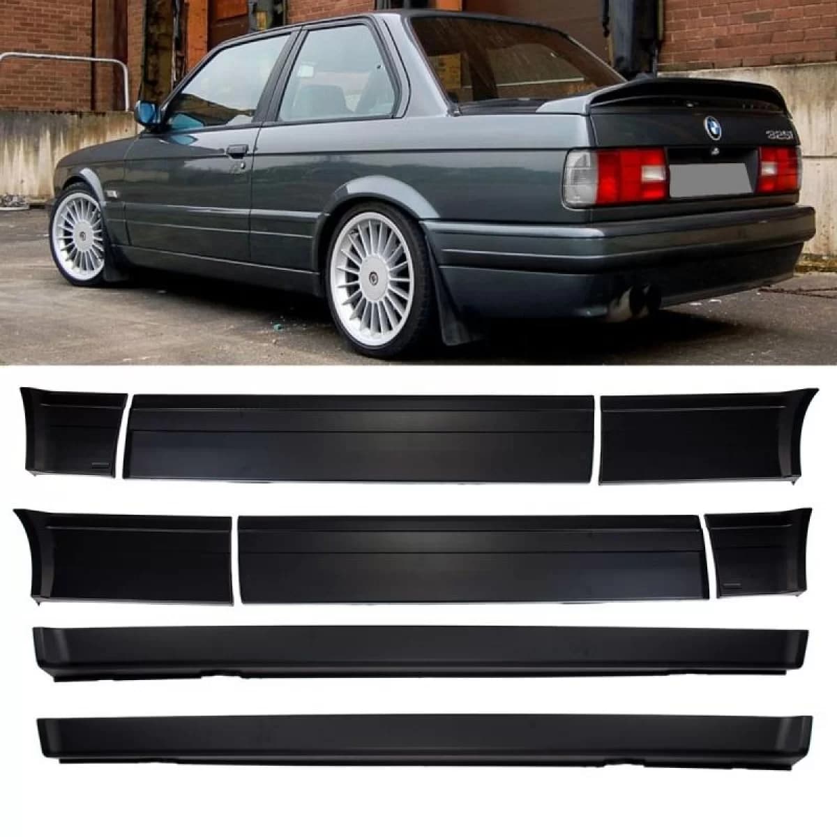 Side Skirts & Door Strips suitable for BMW 3 E30 82-94 2D M-Technik 2 From ABS Plastic 8 pc
