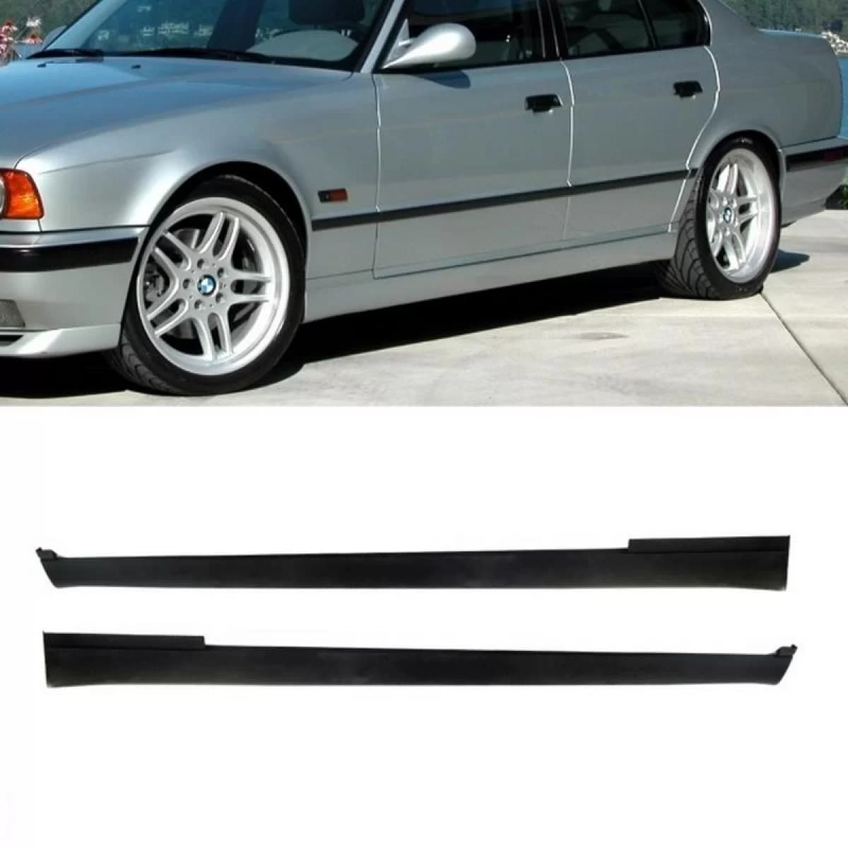 Side Skirts suitable for BMW 3 E34 Limo / Touring 87-97 M-Technik / M5 Look from ABS plastic 2 pc