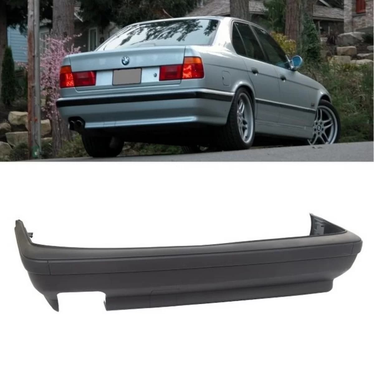 Rear bumper suitable for BMW 3 E34 Limo / Touring 87-97 M-Technik / M5 Look made of ABS plastic