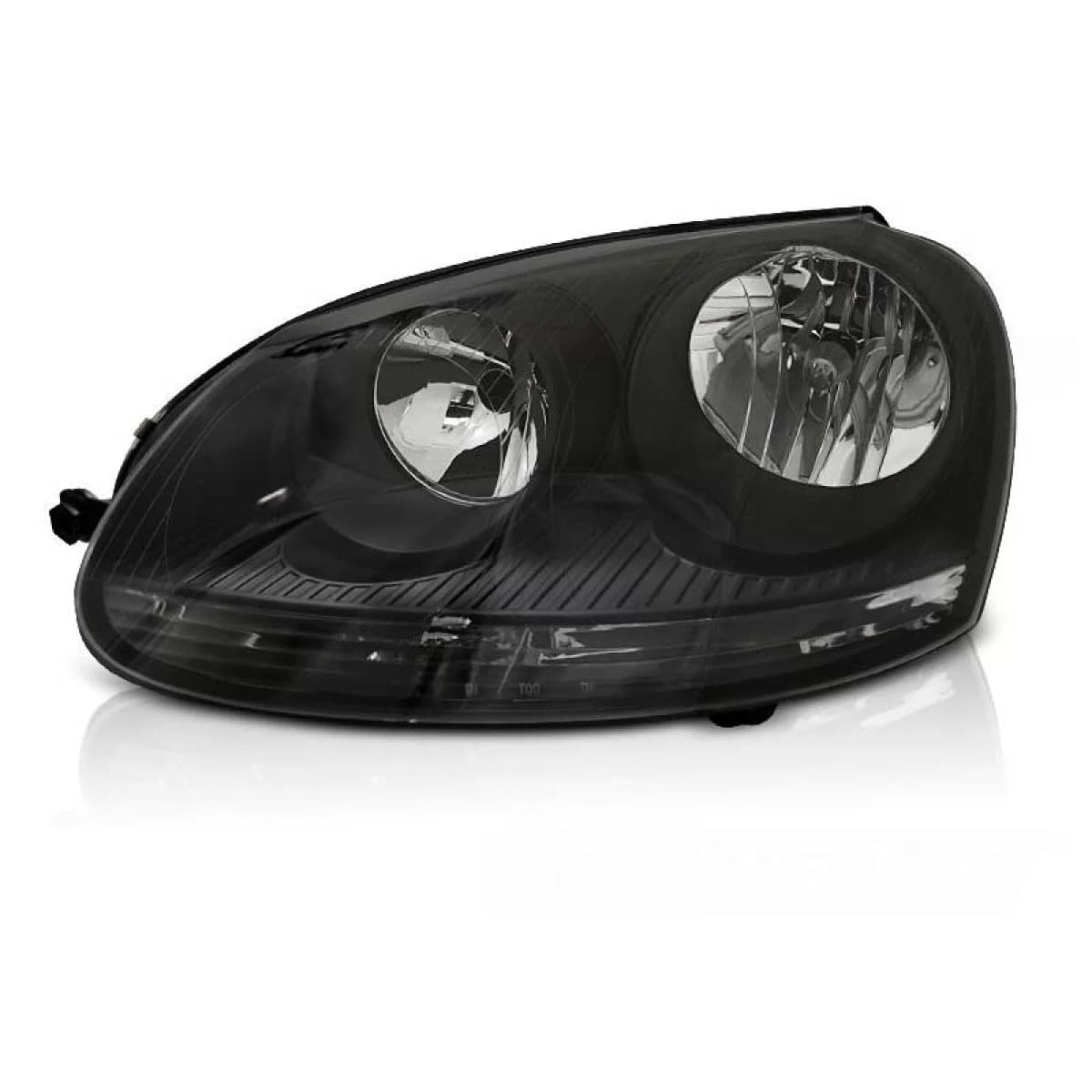 Headlight Left Suitable for VW Golf V (5) 03-08 Black GTI H7/H7 With Motor TYC