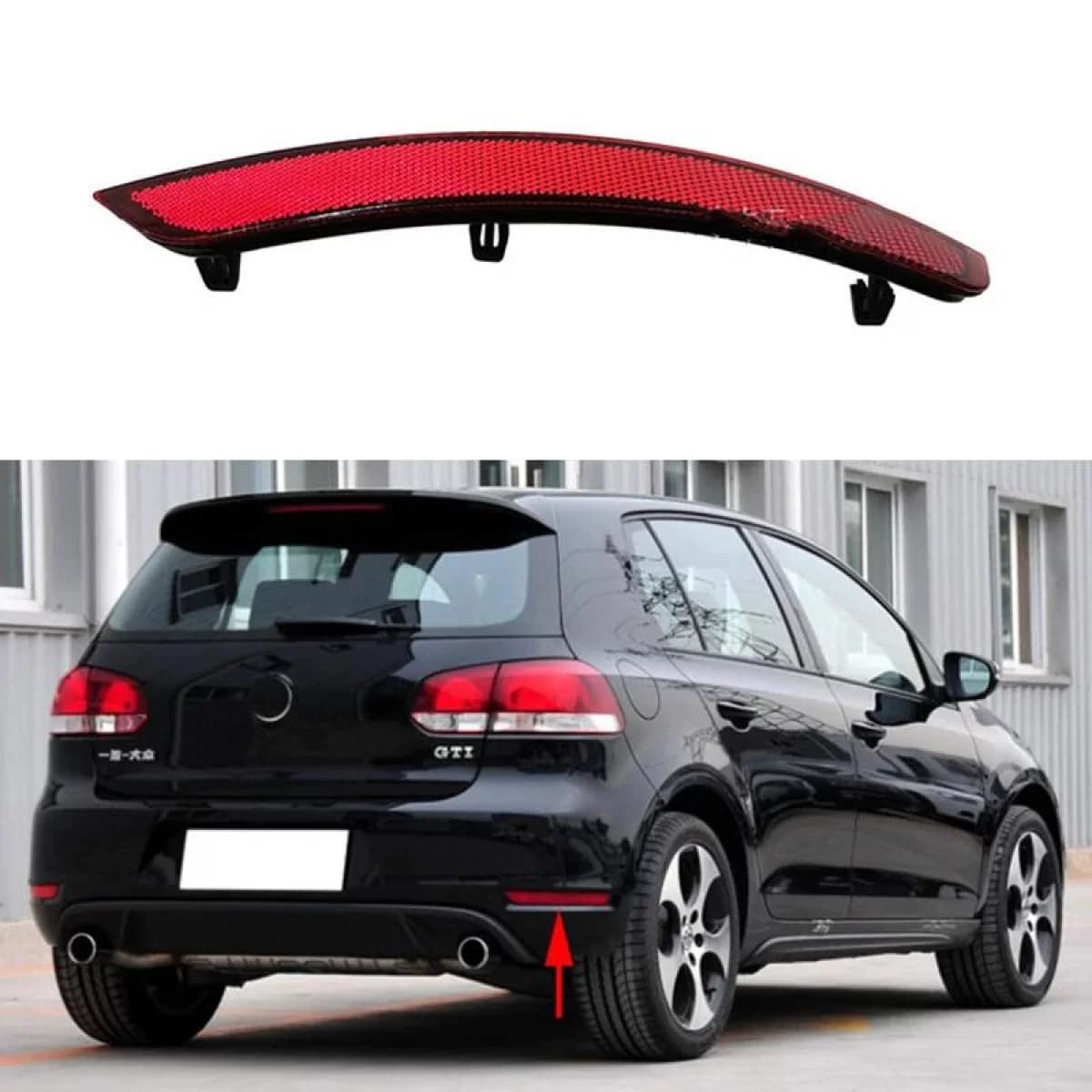 Rear bumper reflective right suitable for VW Golf VI (6) 08-11 GTI 1 pc