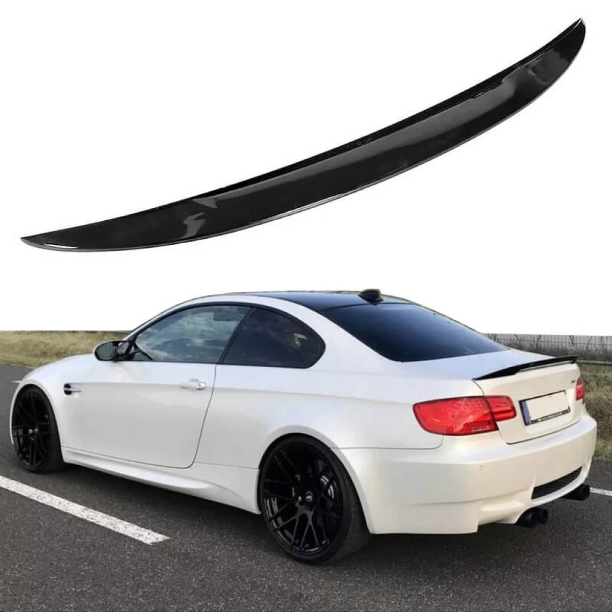 Trunk Spoiler suitable for BMW 3 E92 05-11 M Performance Design Design Look from ABS Plastic Glossy Black