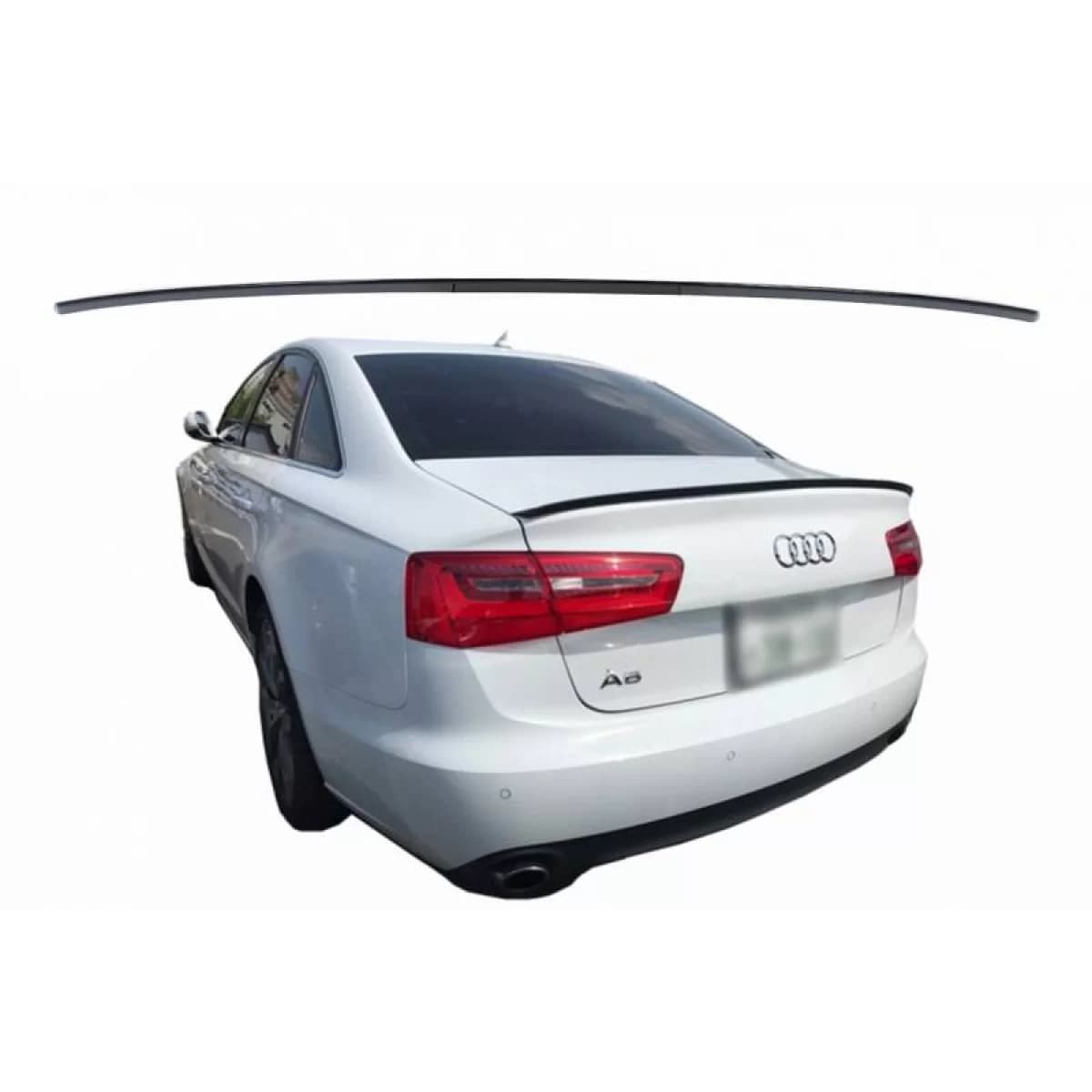 Trunk Spoiler suitable for Audi A6 C7 11-18 Glossy Black From Abs Plastic
