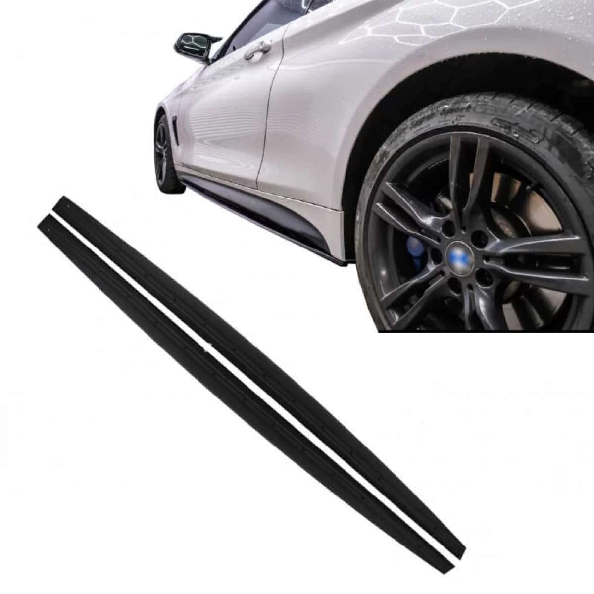 Side Skirts suitable for BMW 4 F32 / F33 / F36 13-17 Add on M-Sport & M-Tech Skirt 2 pc