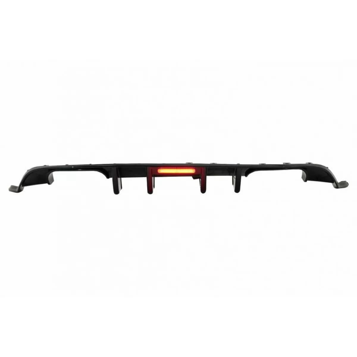 Rear Bumper Diffuser suitable for VW Golf VII (7.5) 17-20 Facelift R-Look Glossy Black With Led Stop Light
