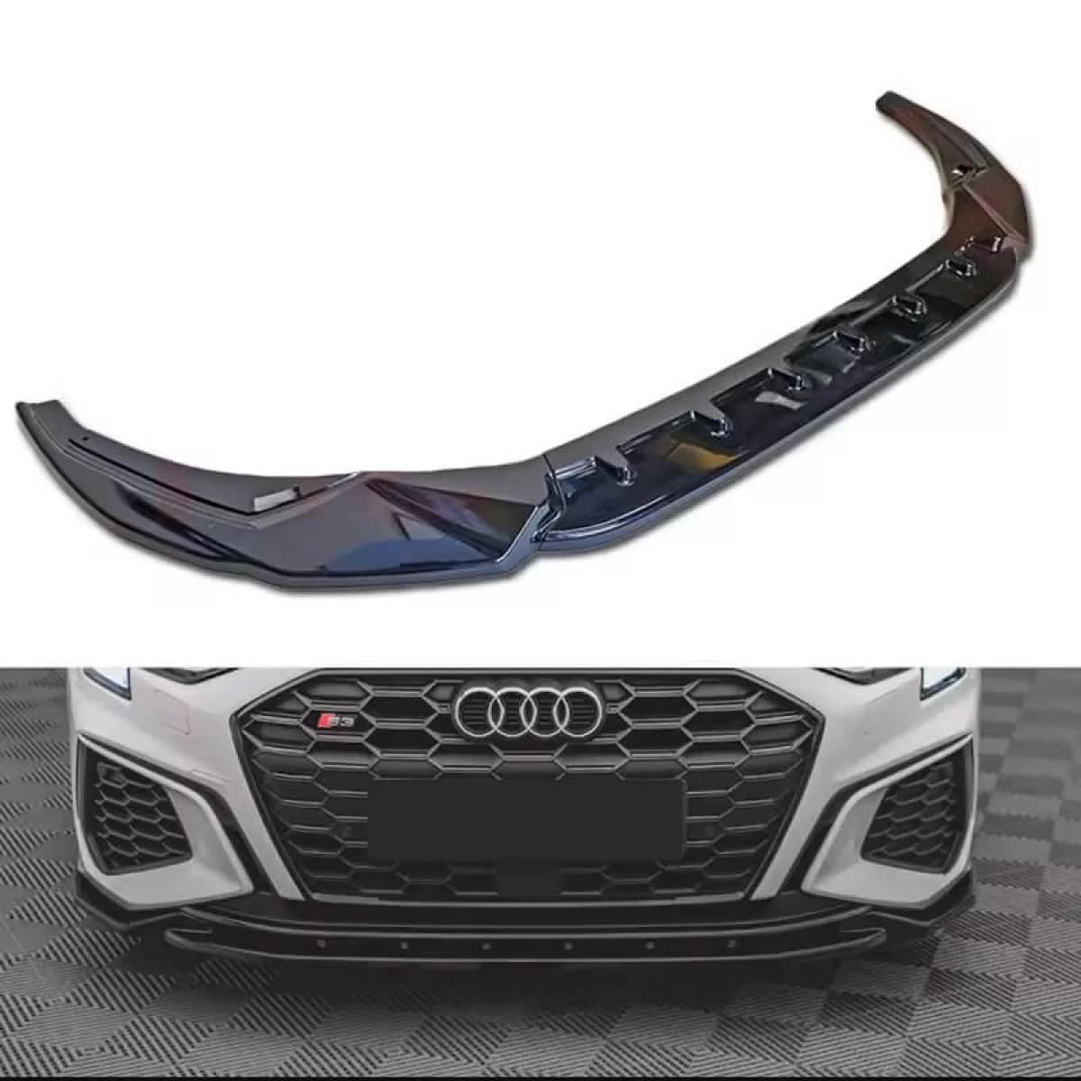 Front Spoiler suitable for Audi A3 8Y 2020+ S Line / S3 Sedan / Sportsback Gloss Black