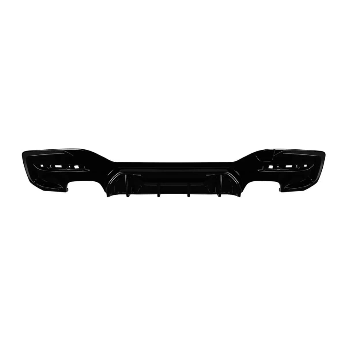 Rear Bumper Diffuser suitable for BMW 1 F20 F21 15-19 M-Packet Glossy Black with 2 Left & Right Double Exhaust Outlets from ABS Plastic 1pc