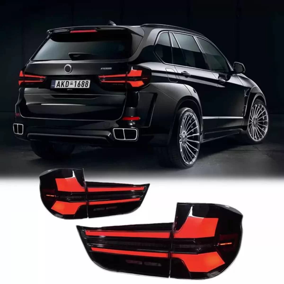 Taillights Set suitable for BMW X5 F15 (2013-2018) LED Bar Upgrade to G05 LCI Look Smoke