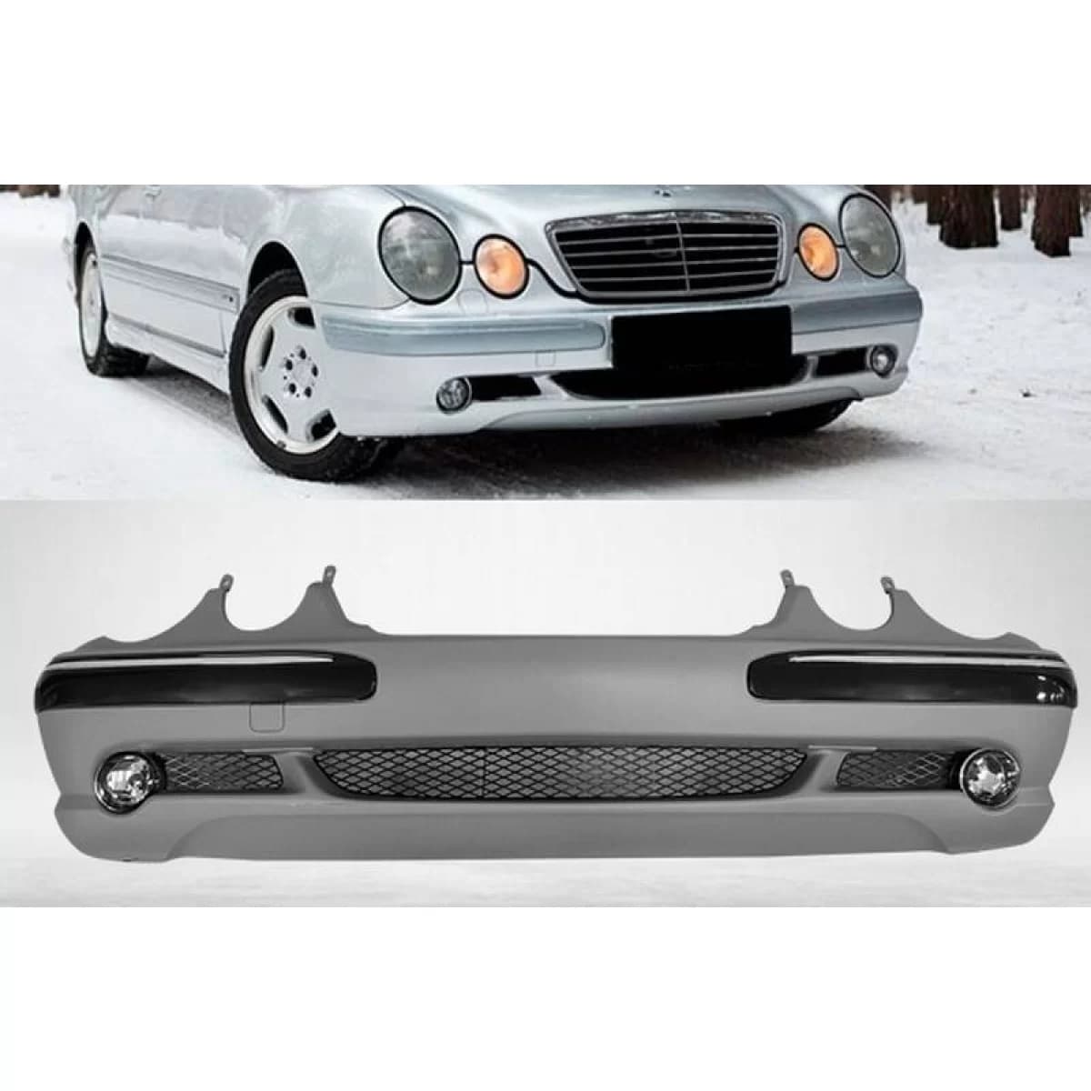 Front Bumper suitable for Mercedes-Benz E-Class W210 99-02 A Design Look with Fog Lights