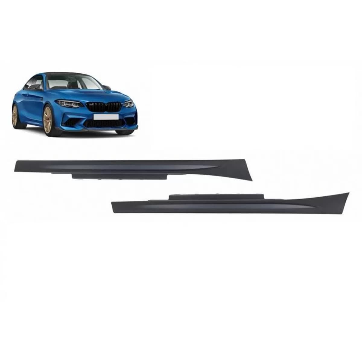 Side Skirts suitable for BMW 2 F22 Coupe F23 Cabrio (2014-2017) M2 Competition Look from ABS plastic 2 pc