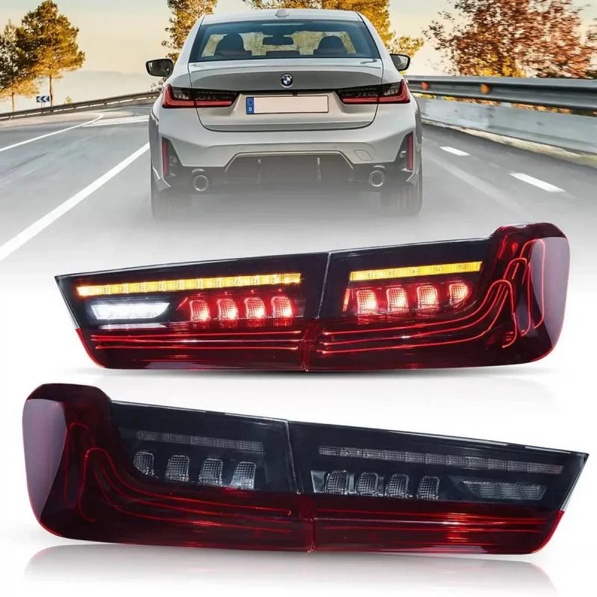 Tailights Set Suitable for BMW 3 G20 18-22 Sedan Laser Look Red/Smoke Vland