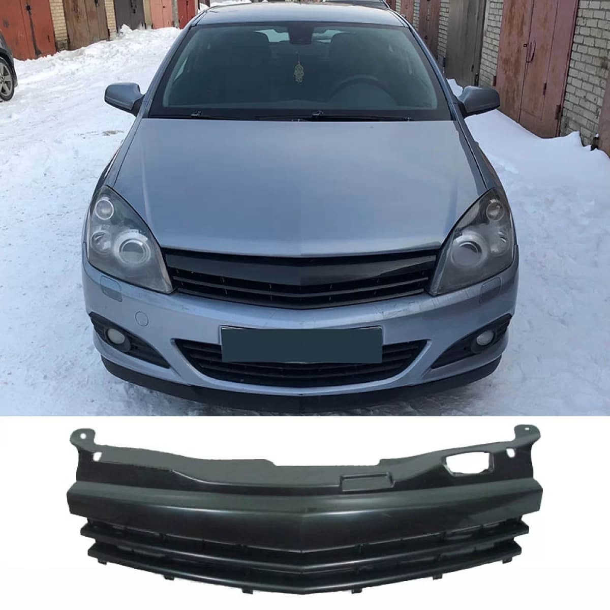 Front Grille suitable for Opel Astra H 3D GTC 07-10 Badgeless Mat Black 1 Pc