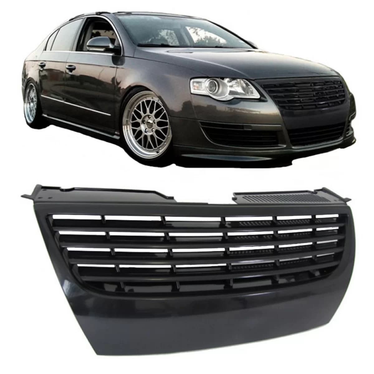 Front Grille suitable for VW Passat 3C 05-10 Badgeless Black 1pc