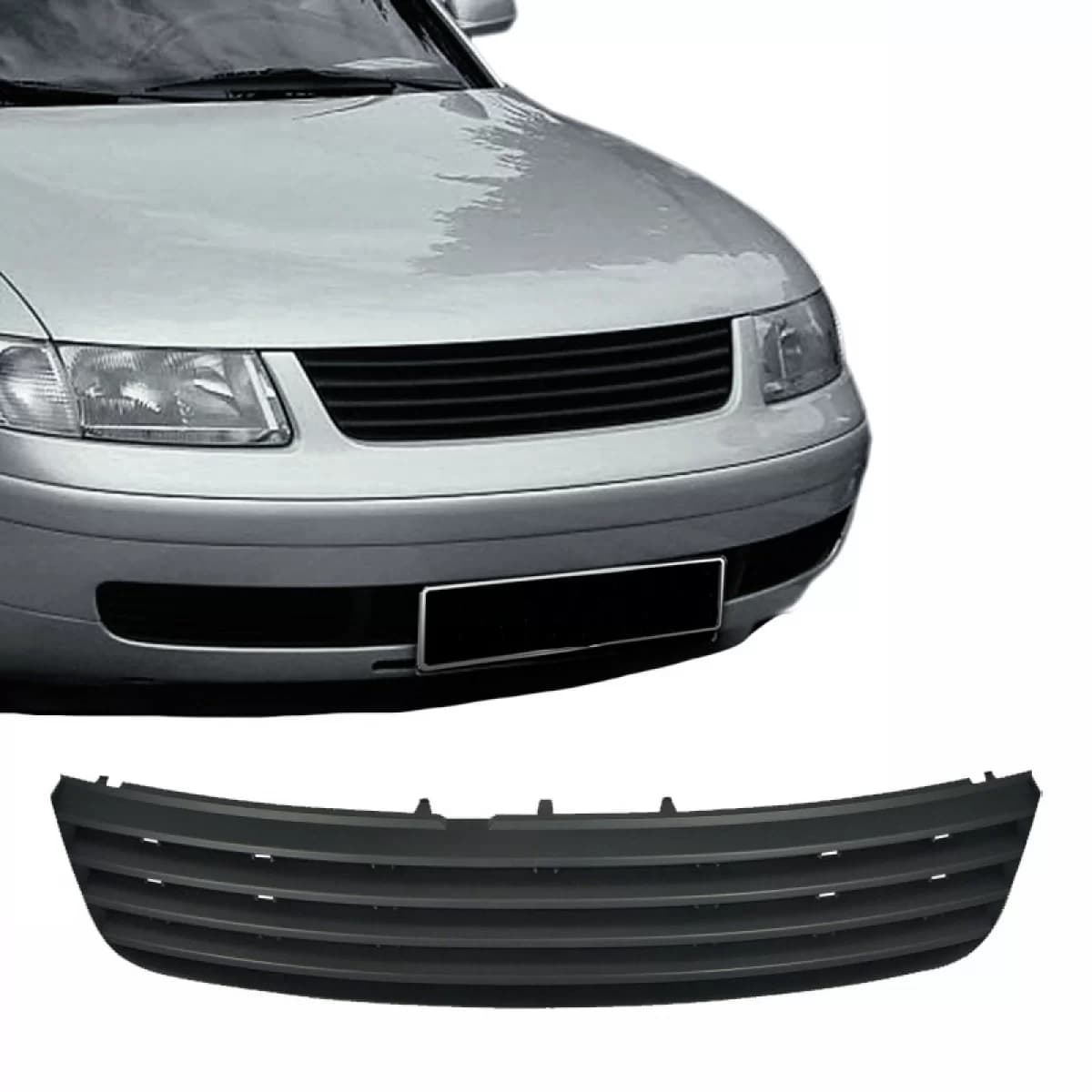Front Grille suitable for VW Passat 3B 96-00 Badgeless Black 1 Pc