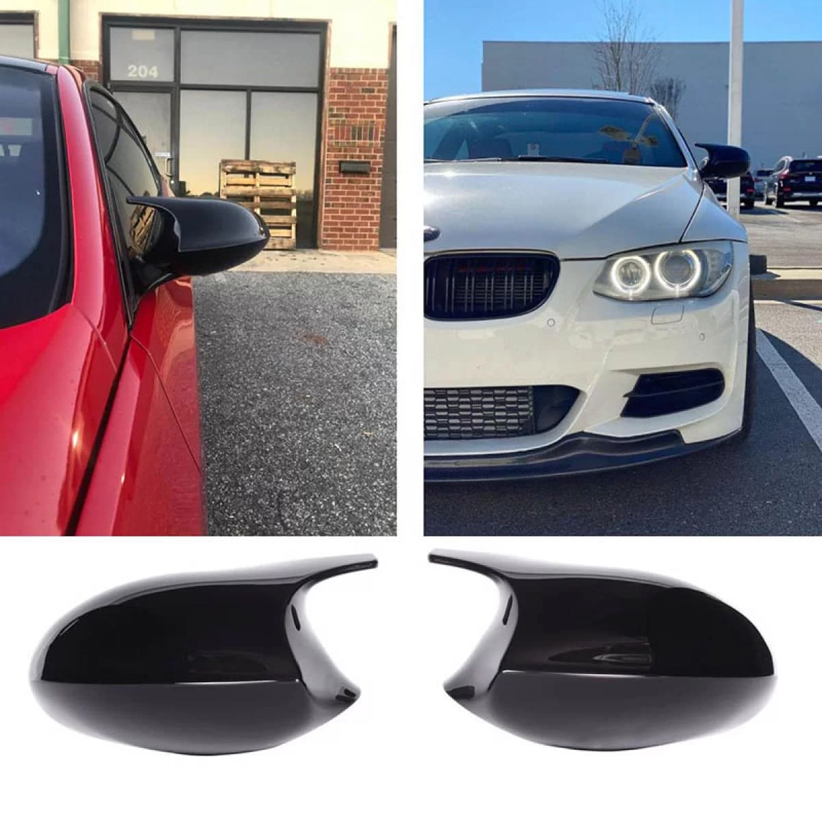 Mirror Covers suitable for BMW 1 E87/E81/E82/E88, 3 E90, E91 05-08 / E92, E93 06-10 M3/M4 Look Black Glossy 2 Pieces