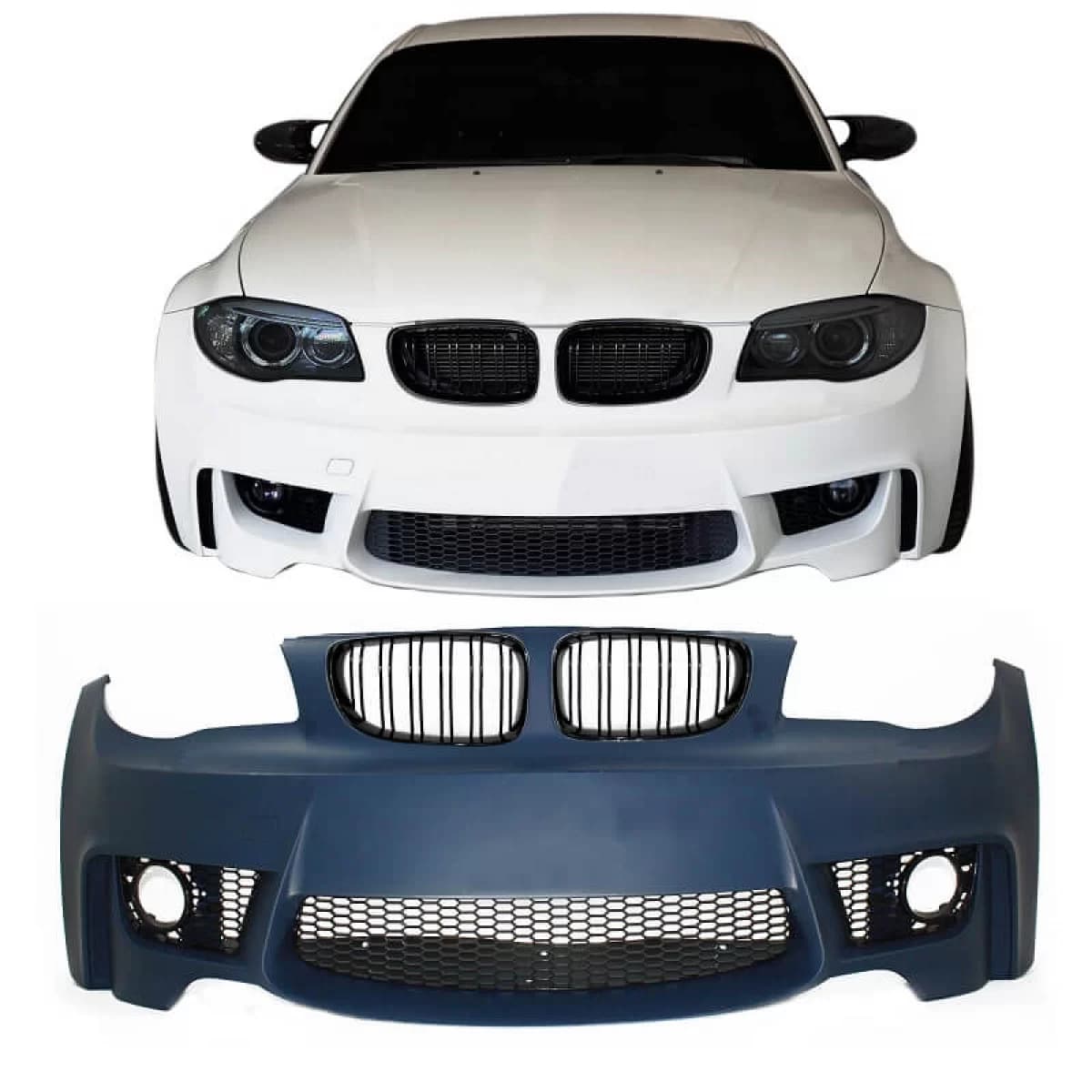 Front Bumper suitable for BMW 1 E81/82/87/88 04-11 1M Look With Grilles M4 Look Grilles