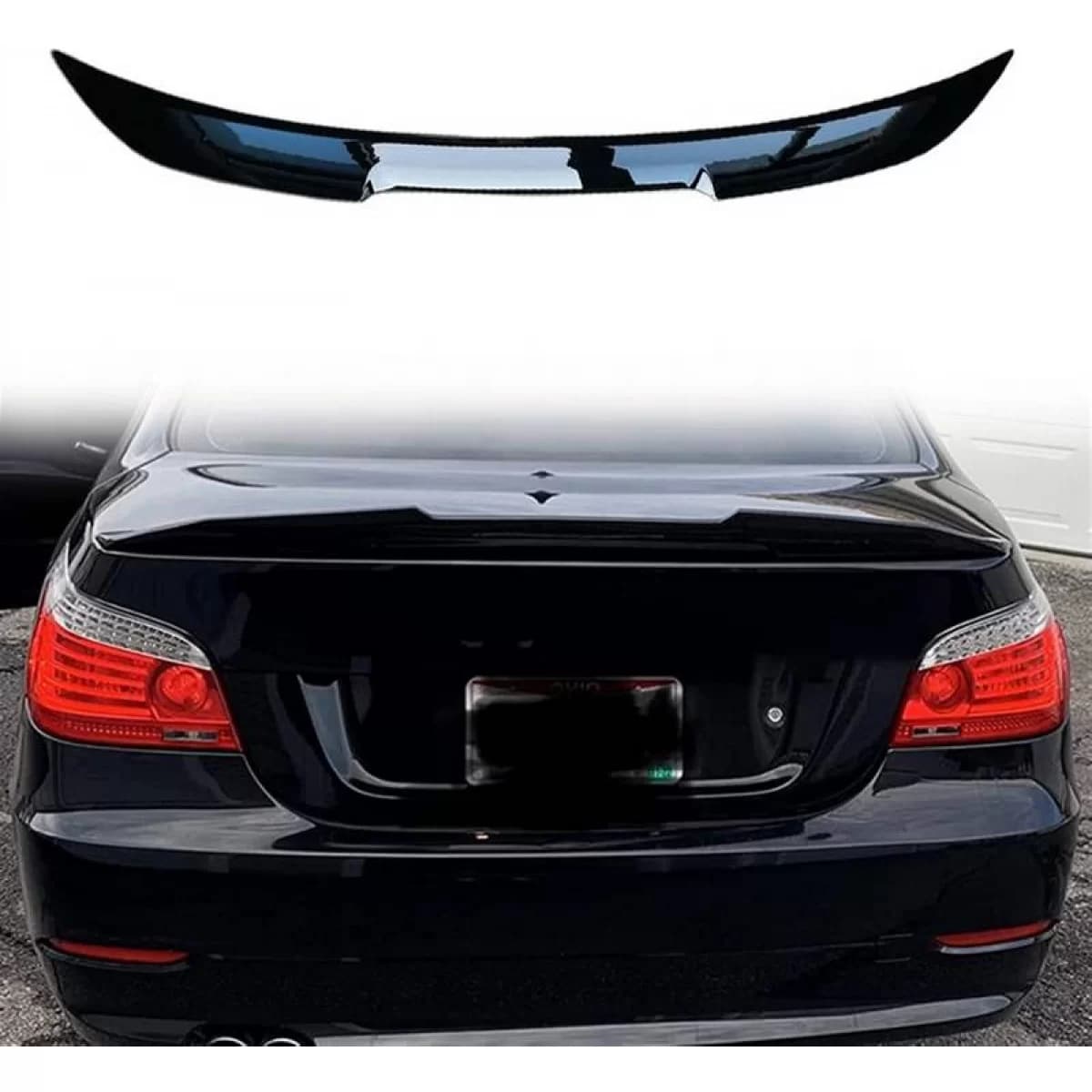 Trunk Spoiler suitable for BMW 5 E60 03-11 M4 Look Lipspoiler Glossy Black from ABS Plastic