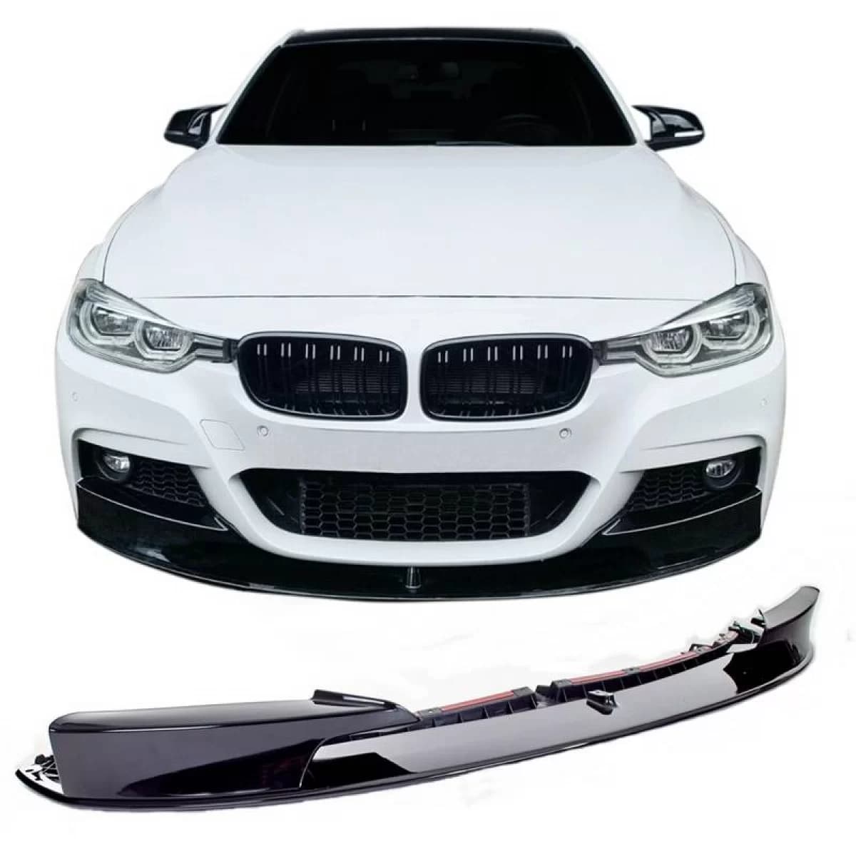 Front Spoiler suitable for BMW 3 F30/F31 11-19 M-Packet Glossy Black M Performance Design Design Look 1pc