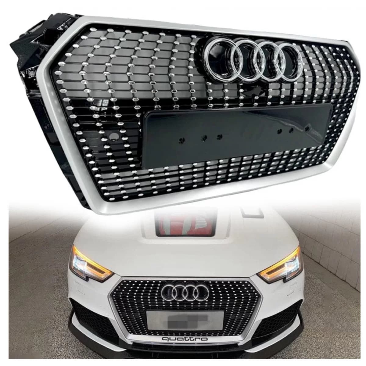 Front Grille suitable for Audi A4 B9 2016 - 2019 Diamond Design!