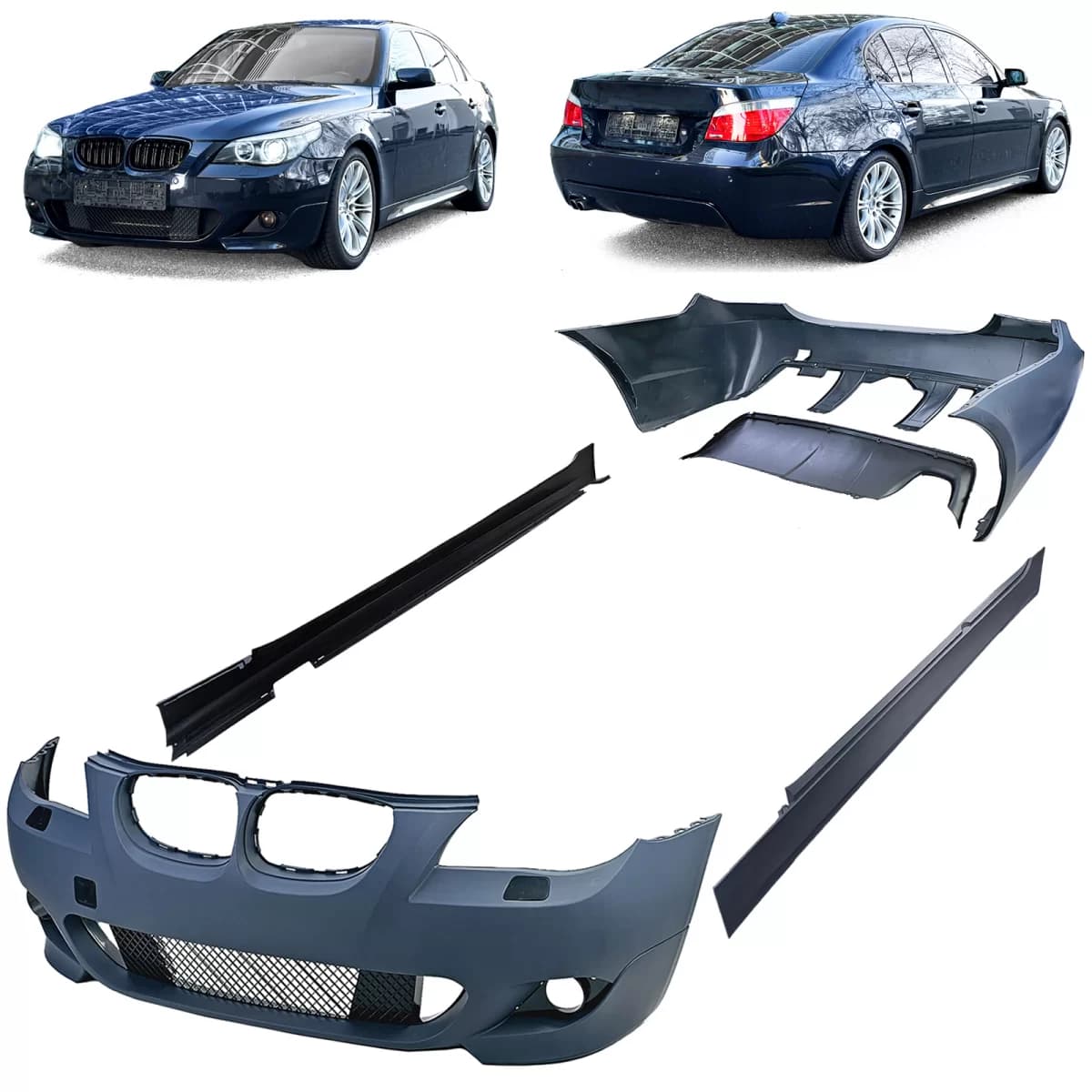Sport body kit front rear bumper side skirts fits 5 Series BMW E60 sedan 03-07