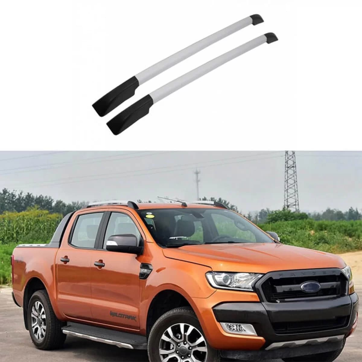 Roof Bars Railing suitable for Ford Ranger (T6, T7, T8) 2012-2020 Double Cabin