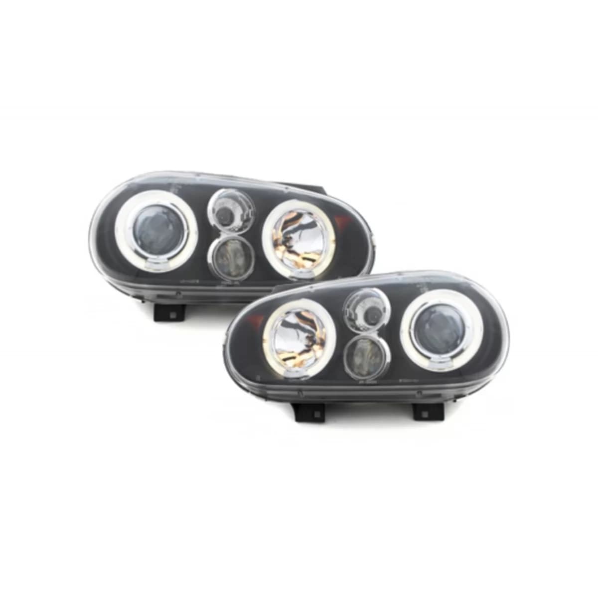 Headlights suitable for VW Golf IV 4 (09.1997-09.2003) Angel Eyes 2 Halo Rims Black