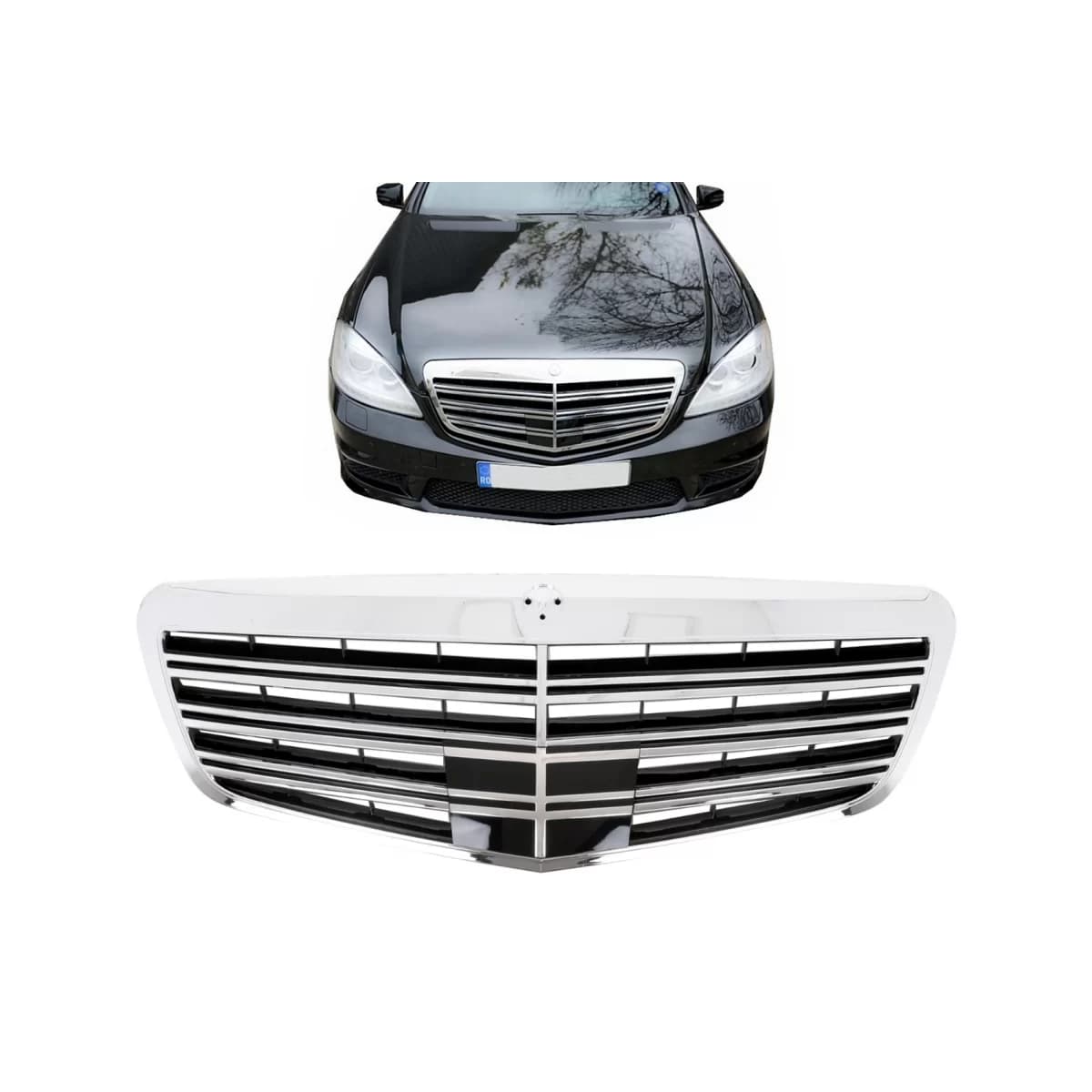 Front Grille suitable for Mercedes S-Class W221 Facelift (2010-2013) S63 S65 Design