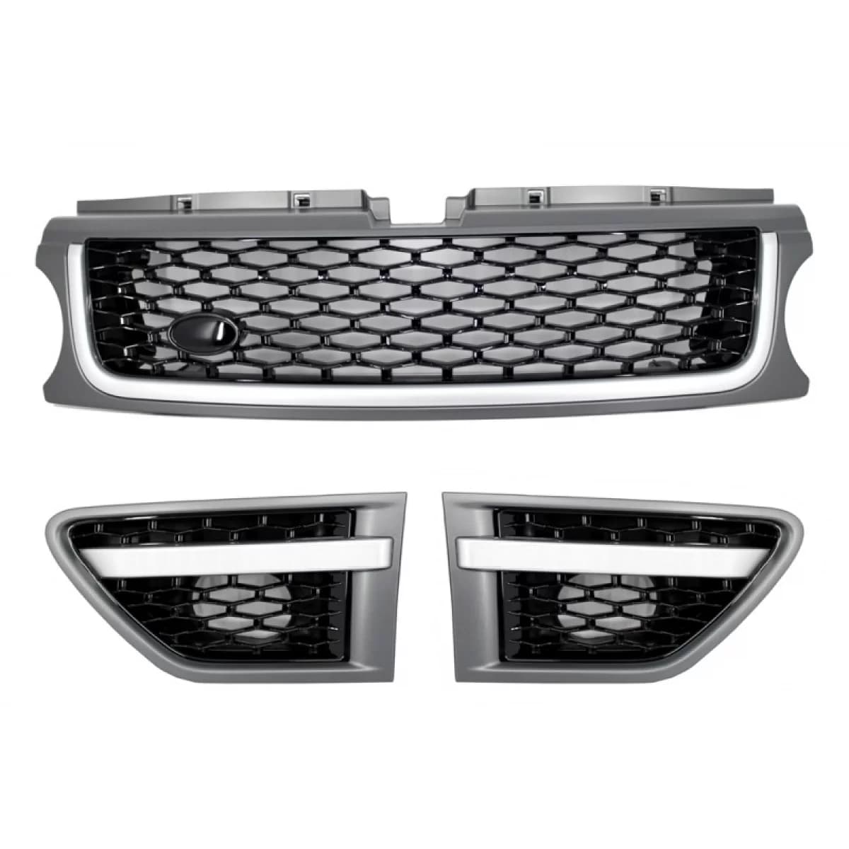 Central Grille and Side Vents Assembly suitable for Land Range Sport Facelift L320 (2010-2013) Autobiography Look Platinum Black Edition